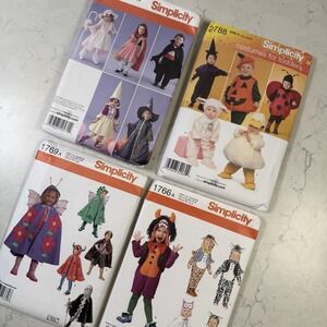 Lot 4 Simplicity Halloween Costume Sewing Patterns Children Toddlers New Uncut
